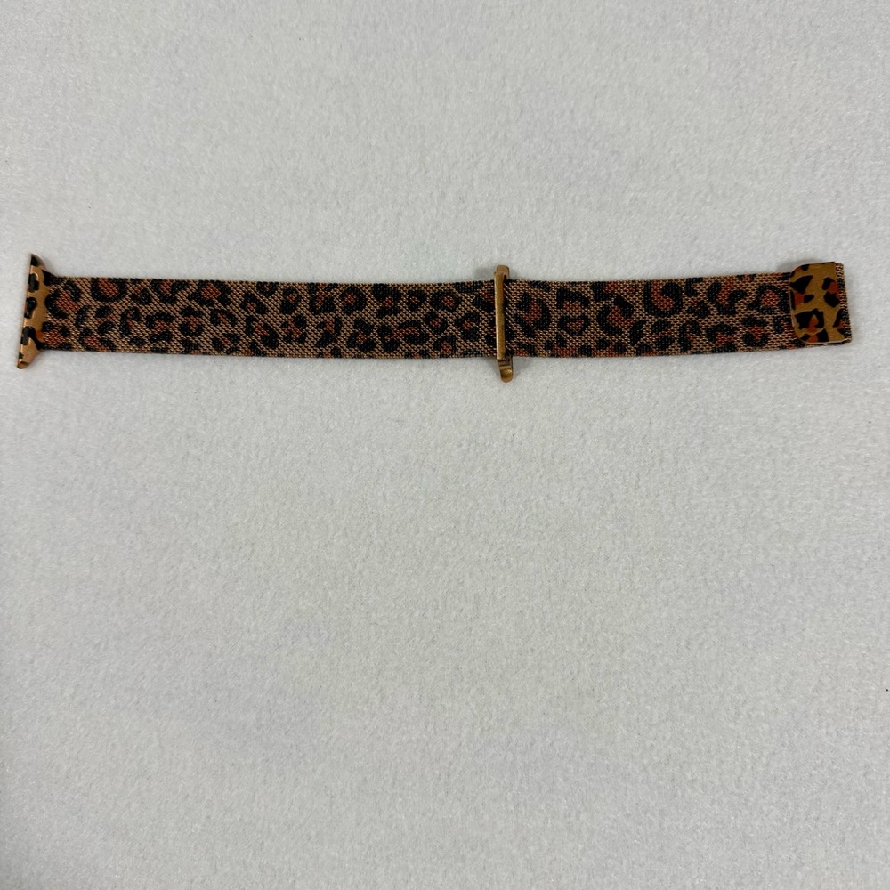 Leopard Print Metallic Magnetic Women's Watch Band for Apple Watch fits 40 mm